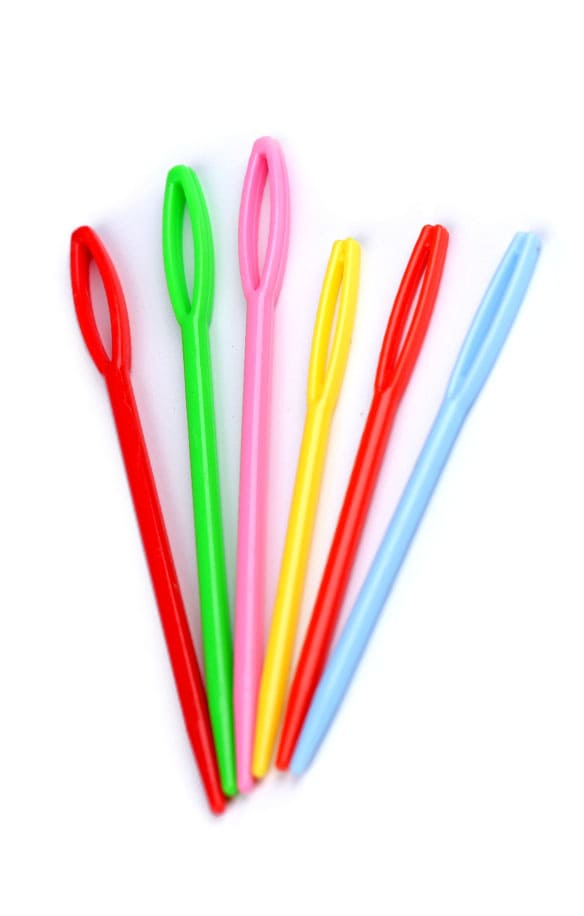 Aiguilles à laine en plastique – 6 Couleurs assorties