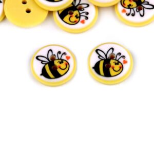 Bouton Abeille 15mm pour finition de créations crochet.