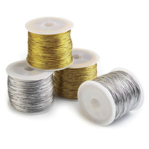 Cordon Métallique rond Noël doré brillant festif