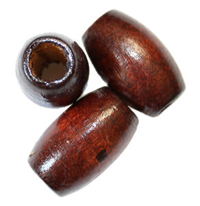 Perle bois vernis ovale finition tricot crochet