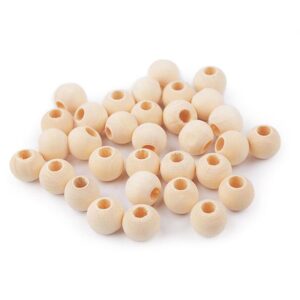 Perle bois naturel 12mm finition artisanale DIY