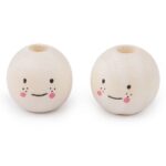 10 Perles Visages Peints 16mm