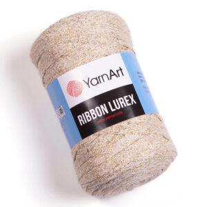 Pelote de laine Ribbon Lurex crème doré vue de face