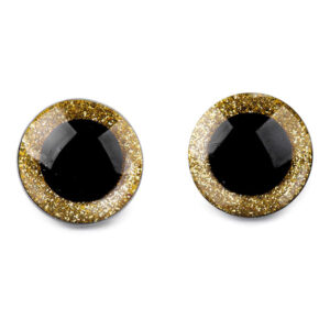 Yeux sécurisés – 25mm – Paillettes iris coloré or DIY
