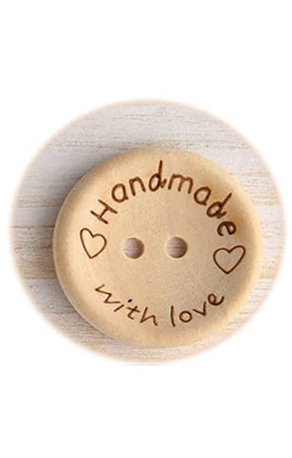 Bouton HandMade 15-20-25 mm with love bois couture DIY