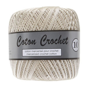 Pelote coton crochet 10 ivoire