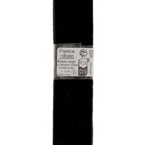 Coupon ruban 1,5m noir couture ameublement élégant