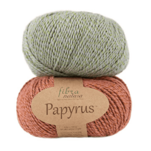 2 pelote de papyrus rouille et vert poids l'une sur l'autre