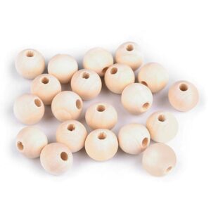 Perle bois naturel 16mm brute unité artisanat