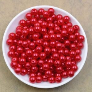 Lot 300 perles 4mm - rouge Noël DIY