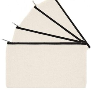 Pochette petit modèle 21*12cm blanche personnalisable fermeture noir