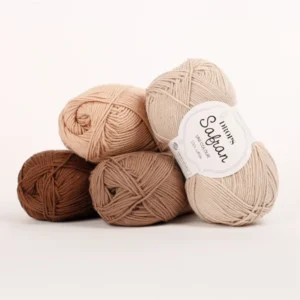 quatre pelotes de safran drops ton beige