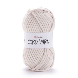 Vue avant de la pelote Cord Yarn écru épaisse