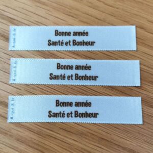 Lot 3 étiquettes tissu Bonne Année festive