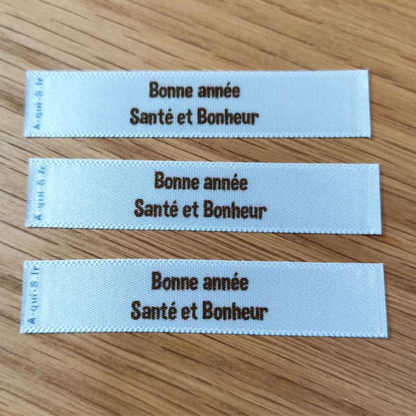 Lot 3 étiquettes tissu Bonne Année festive