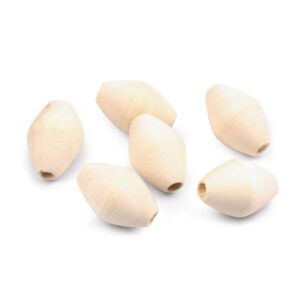 Perle bois naturelle ovale artisanale 19x21mm