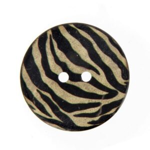 Bouton Coco 30mm design motif zèbre