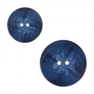 Bouton 50mm 2 trous couleur bleu