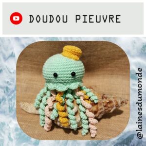 Kit Doudou Pieuvre complet crochet avec ouate