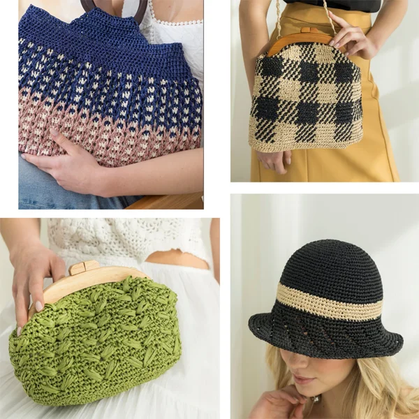 Livre DMC - Raphia - 6 Projets avec sacs et chapeaux à réaliser en Raphia Plat DMC 1