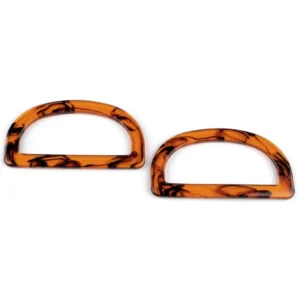 Paire Anses Sac Résine n°3 imitation ambre pour sac fait main crochet ou tricot