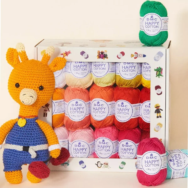 Coffret 30 pelotes Happy Cotton DMC couleurs vives