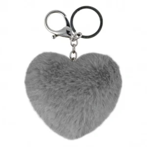 Gros plan Pompon Porte Clés Cœur pour sac
