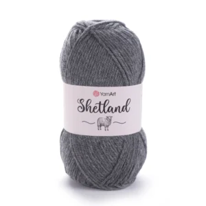 Shetland gris foncé pelote laine-acrylique bien visible en photo